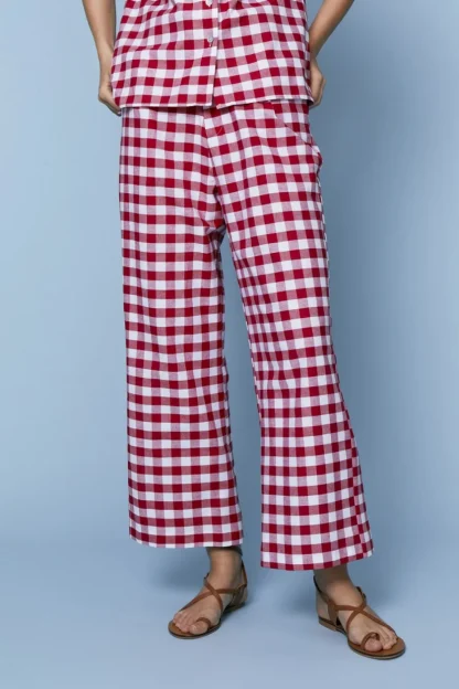 Coosy Pantalones*PANTALON LEANDROROJO CUADROS