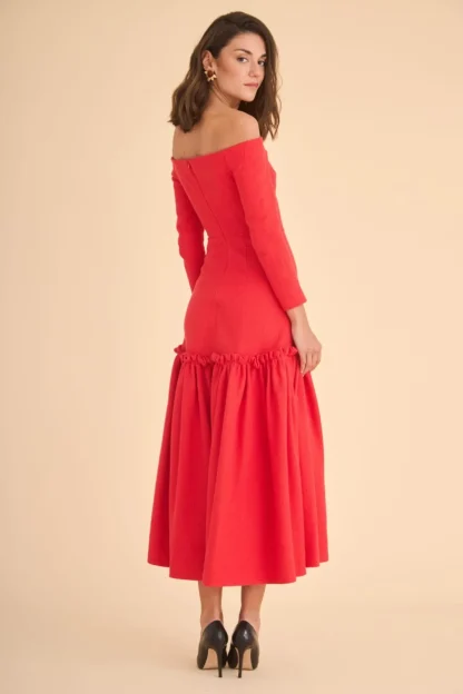 Coosy Vestidos midi*VESTIDO AFRICA ROJO