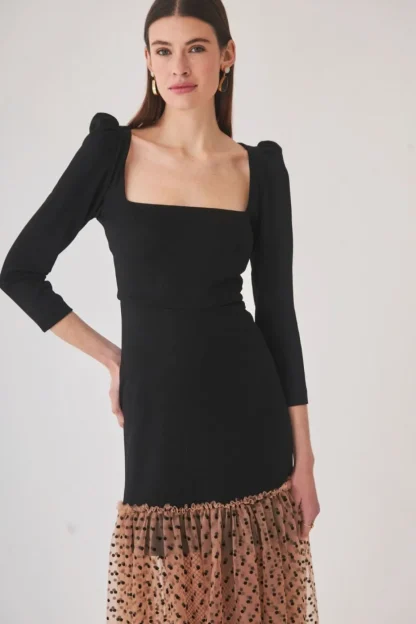 Coosy Vestidos midi*Vestido Anselmo Negro |