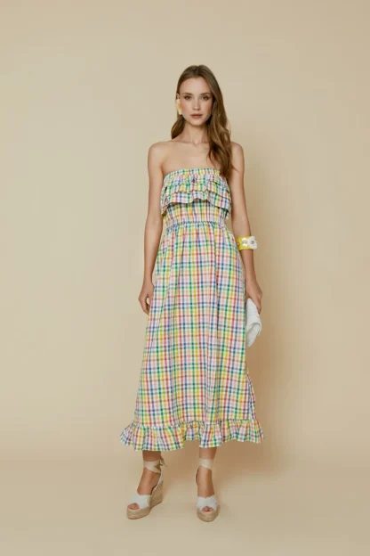 Coosy Vestidos*VESTIDO CHECKMULTICOLOR