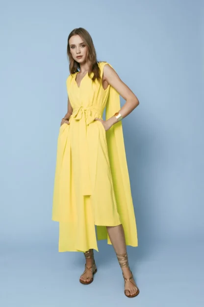 Coosy Vestidos midi*VESTIDO COSMINAAMARILLO