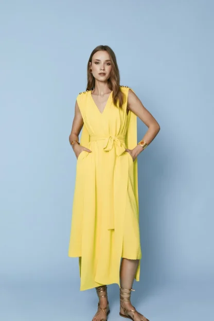 Coosy Vestidos midi*VESTIDO COSMINAAMARILLO