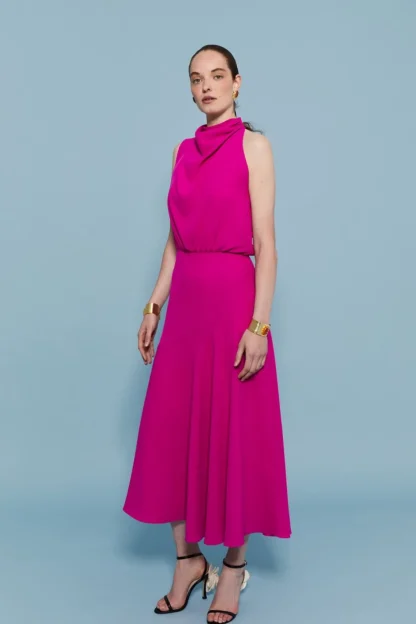 Coosy Vestidos midi*VESTIDO CRISTINA MAGENTA