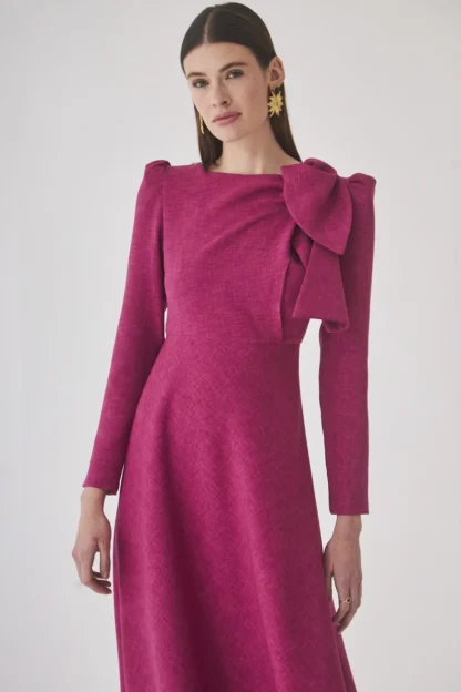 Coosy Vestidos midi*Vestido Gabrieles Fucsia |