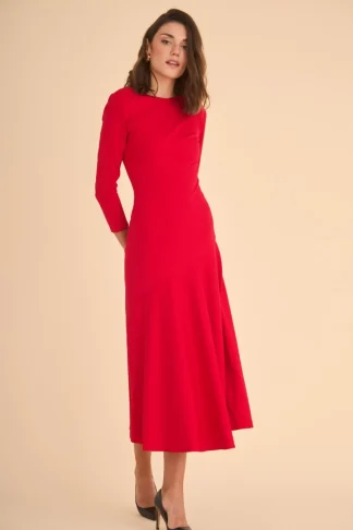 Coosy Vestidos midi*Vestido Rose Rojo |