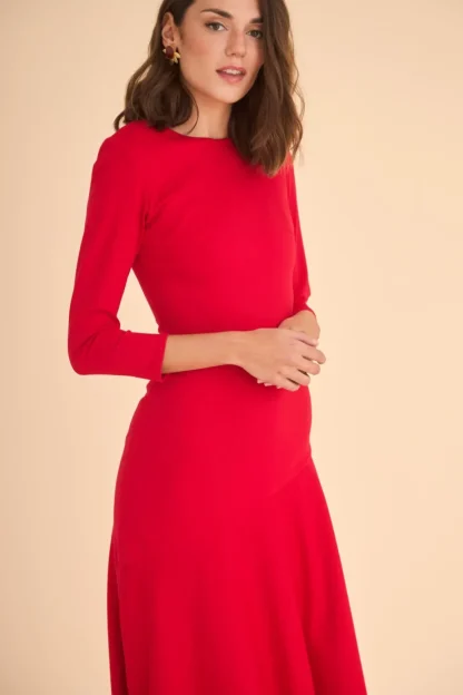 Coosy Vestidos midi*Vestido Rose Rojo |