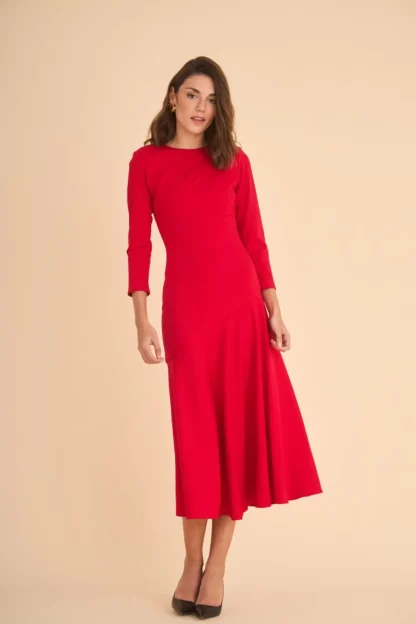 Coosy Vestidos midi*Vestido Rose Rojo |