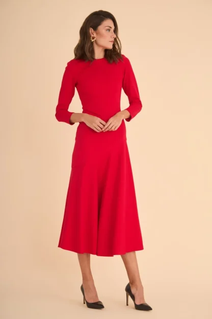 Coosy Vestidos midi*Vestido Rose Rojo |